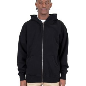 SHAKA WEAR Men's Garment Dye Double-Zip Hooded Sweatshirt