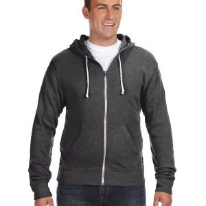 J AMERICA Adult Triblend Full-Zip Fleece Hooded Sweatshirt