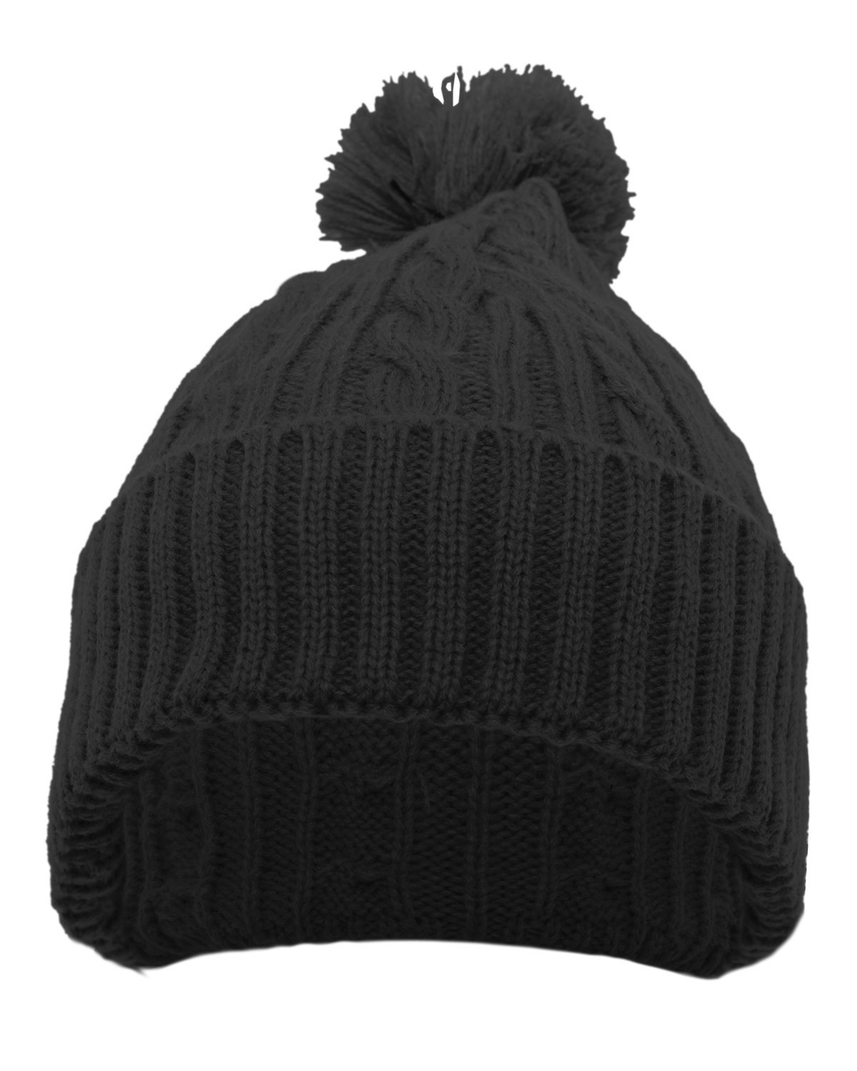 Pacific Headwear Cable Knit Pom-Pom Beanie