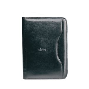 Deluxe Executive Vintage Leather Padfolio - Black