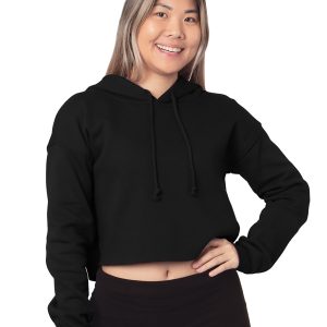 BAYSIDE Ladies' Cropped Pullover Hooded Sweatshirt