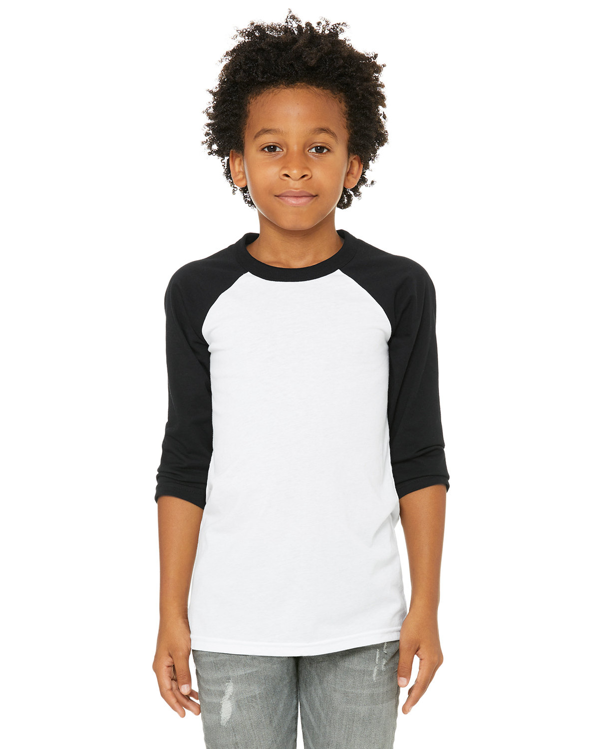 BELLA+CANVAS Youth Three-Quarter Sleeve Baseball T-Shirt