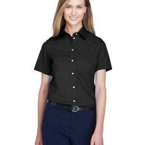 Devon and Jones Ladies' Crown Collection® Solid Broadcloth Short-Sleeve Woven Shirt