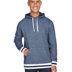 J AMERICA Adult Peppered Fleece Lapover Hooded Sweatshirt