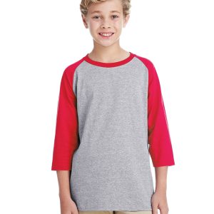 Gildan Youth Heavy Cotton™ Three-Quarter Raglan Sleeve T-Shirt