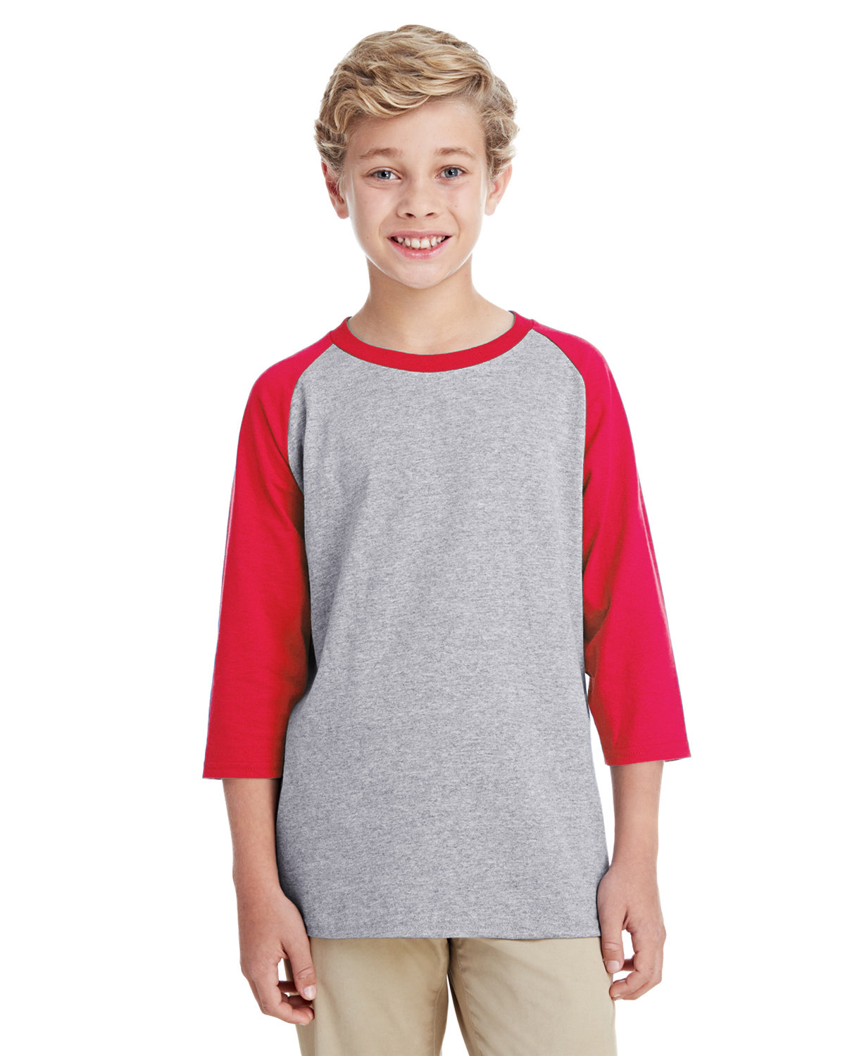 Gildan Youth Heavy Cotton™ Three-Quarter Raglan Sleeve T-Shirt