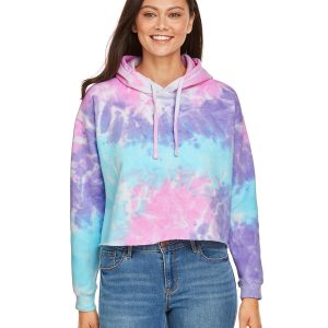 Tie-Dye Ladies' Cropped Hooded Sweatshirt