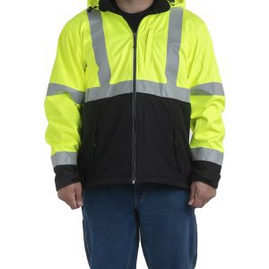 Berne Apparel Men's Hi-Vis Class 3 Hooded Softshell Jacket