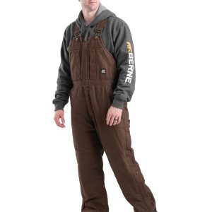 Berne Apparel Men's Heartland Insulated Washed Duck Bib Overall