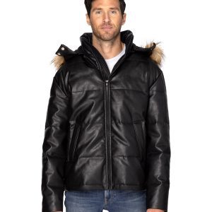 THREADFAST Unisex Vegan Leather Puffer Jacket