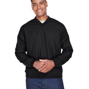 ULTRACLUB Adult Long-Sleeve Microfiber Crossover V-Neck Wind Shirt