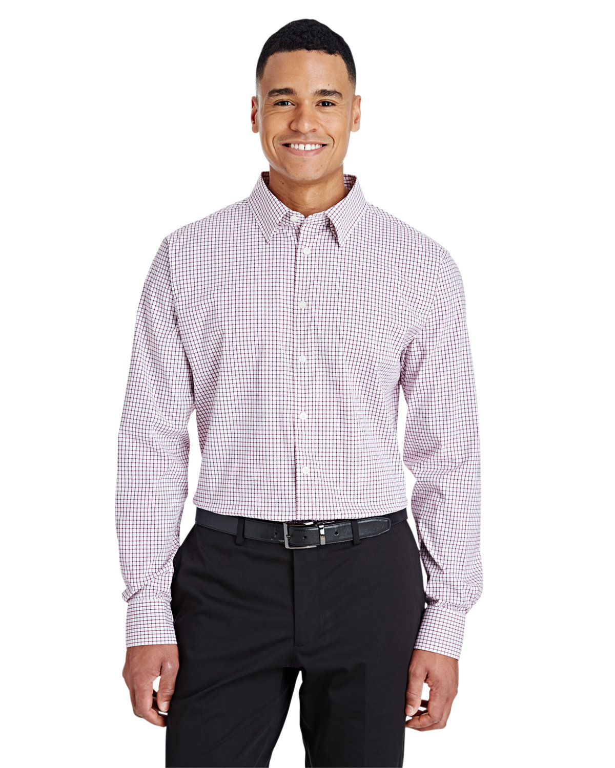 Devon and Jones CrownLux Performance® Men's Micro Windowpane Woven Shirt