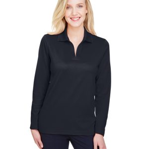 Devon and Jones CrownLux Performance??Ladies' Plaited Long Sleeve Polo