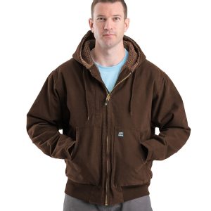 Berne Apparel Men's Highland Flex180® Washed Duck Hooded Work Jacket