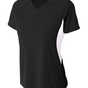 A-4 Ladies' Color Block Performance V-Neck T-Shirt