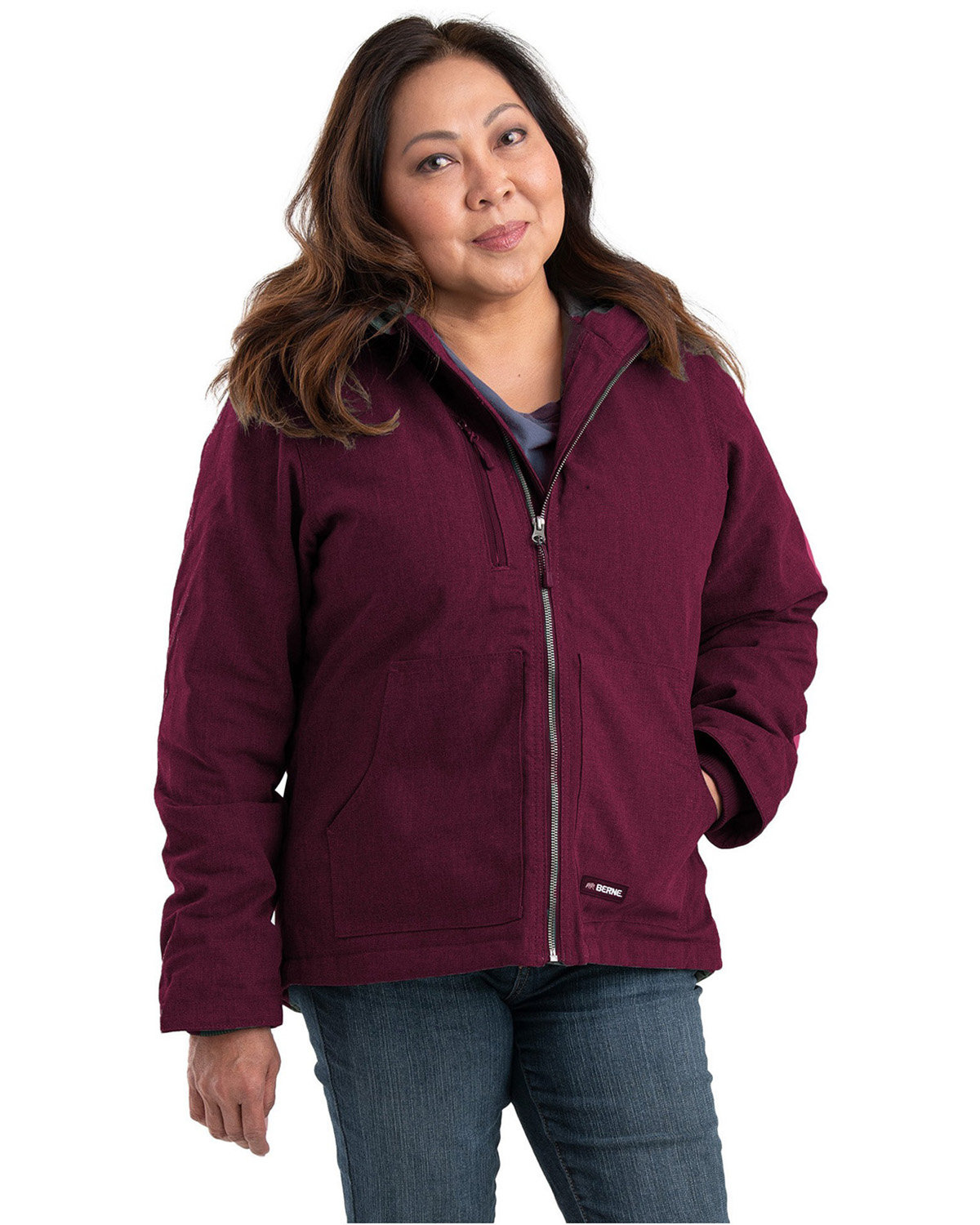 Berne Apparel Ladies' Heathered Duck Hooded Jacket