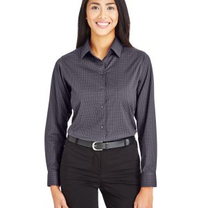 Devon and Jones CrownLux Performance??Ladies' Tonal Mini Check Woven Shirt