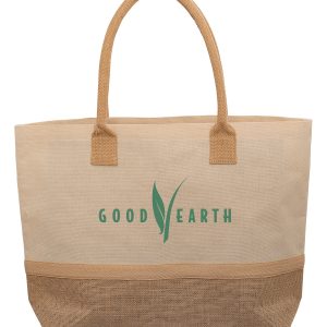 Prime Line Wanderlust Laminated Jute & Canvas Tote Bag