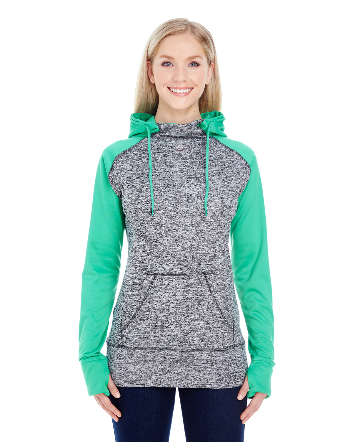 J AMERICA Ladies' Colorblock Cosmic Hooded Sweatshirt