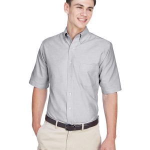ULTRACLUB Men's Classic Wrinkle-Resistant Short-Sleeve Oxford