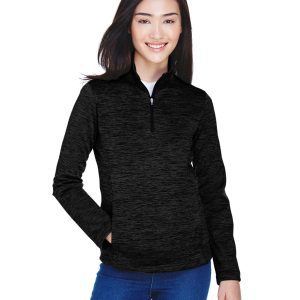 Devon and Jones Ladies' Newbury M?lange Fleece Quarter-Zip