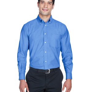 Harriton Men's Long-Sleeve Oxford with Stain-Release