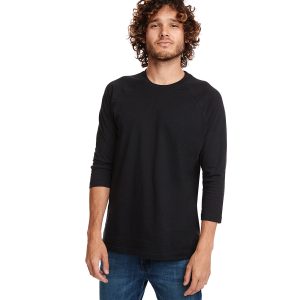 NEXT LEVEL APPAREL Unisex CVC Three-Quarter Sleeve Raglan Baseball T-Shirt