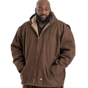 Berne Apparel Men's Heartland Washed Duck Hooded Work Coat