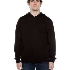 BEIMAR Unisex Jersey Long-Sleeve Full-Zip Hooded T-Shirt