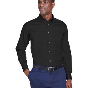 Harriton Men's Tall Easy Blend™ Long-Sleeve Twill Shirt with Stain-Release