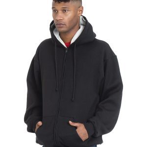 BAYSIDE Adult Super Heavy Thermal-Lined Full-Zip Hooded Sweatshirt
