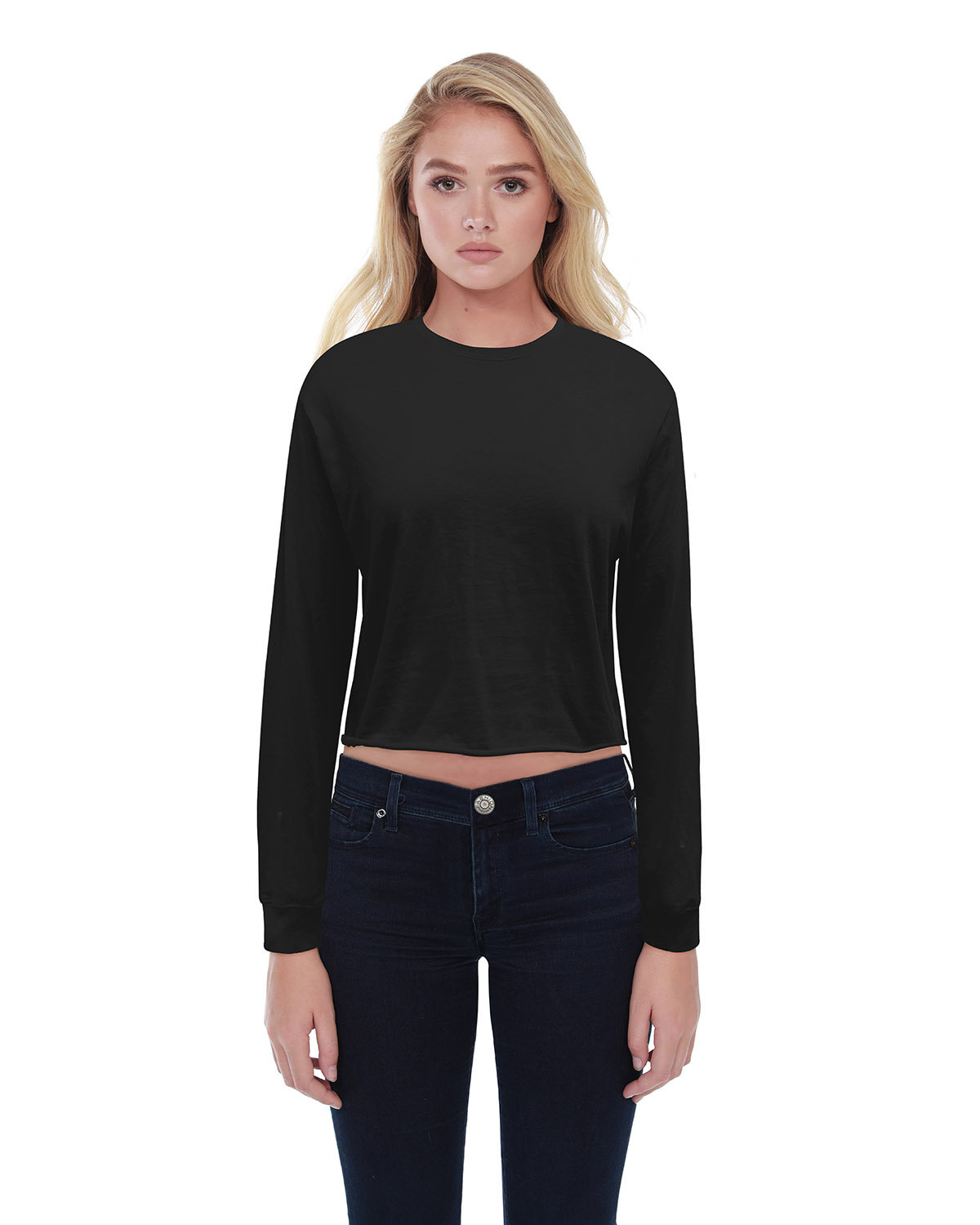 STAR TEE Ladies' Long-Sleeve Crop Boyfriend T-Shirt