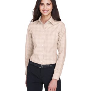 Devon and Jones Ladies' Crown Collection® Glen Plaid Woven Shirt