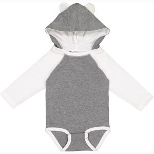 Rabbit Skins Infant Long Sleeve Fine Jersey Bodysuit With Ears