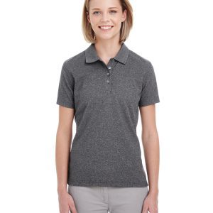 UltraClub Ladies' Heathered Piqué Polo