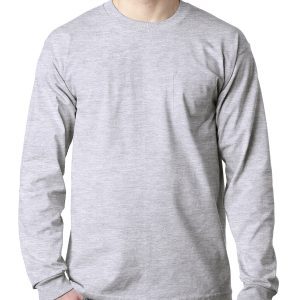 BAYSIDE Adult Long Sleeve Pocket T-Shirt