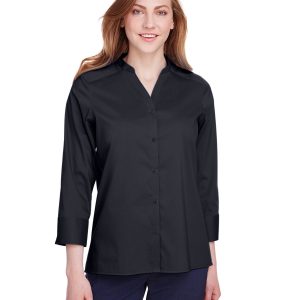 Devon and Jones Ladies' Crown Collection® Stretch Broadcloth Three-Quarter Sleeve Blouse