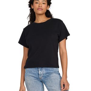 US BLANKS Ladies' Organic Baby Rib Crop T-Shirt