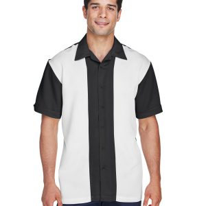 Harriton Men's Two-Tone Camp Shirt