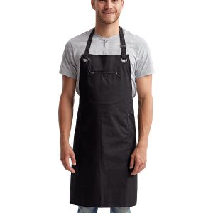 Artisan Collection by Reprime Unisex 'Barley' Contrast Stitch Recycled Bib Apron