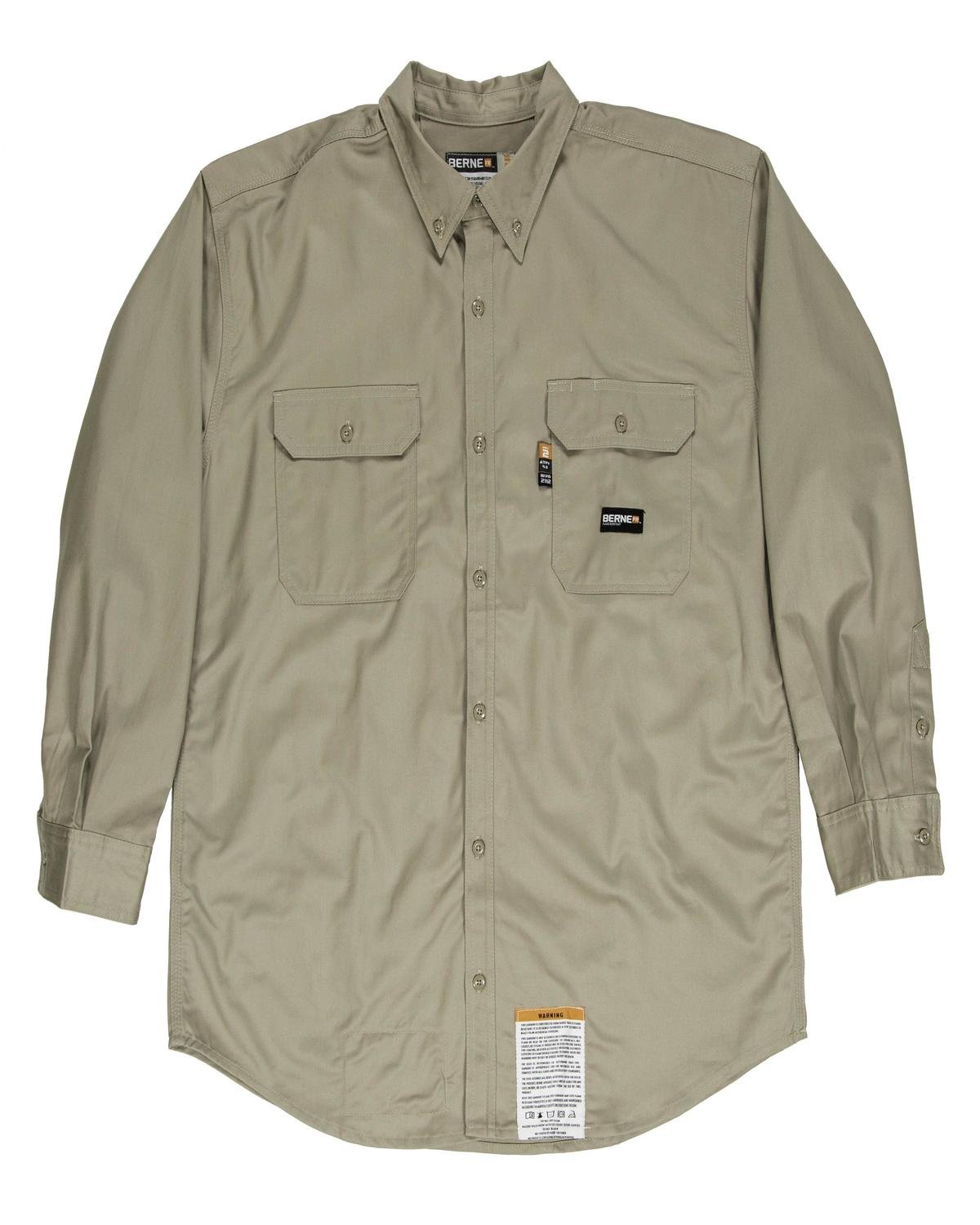 Berne Apparel Men's Flame-Resistant Button-Down Work Shirt