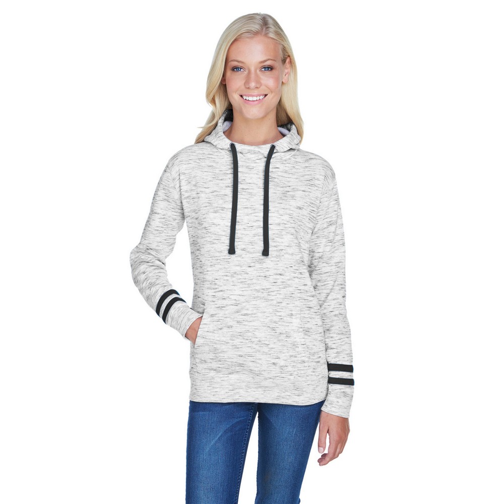 J AMERICA Ladies' Melange Scuba Neck Sweatshirt