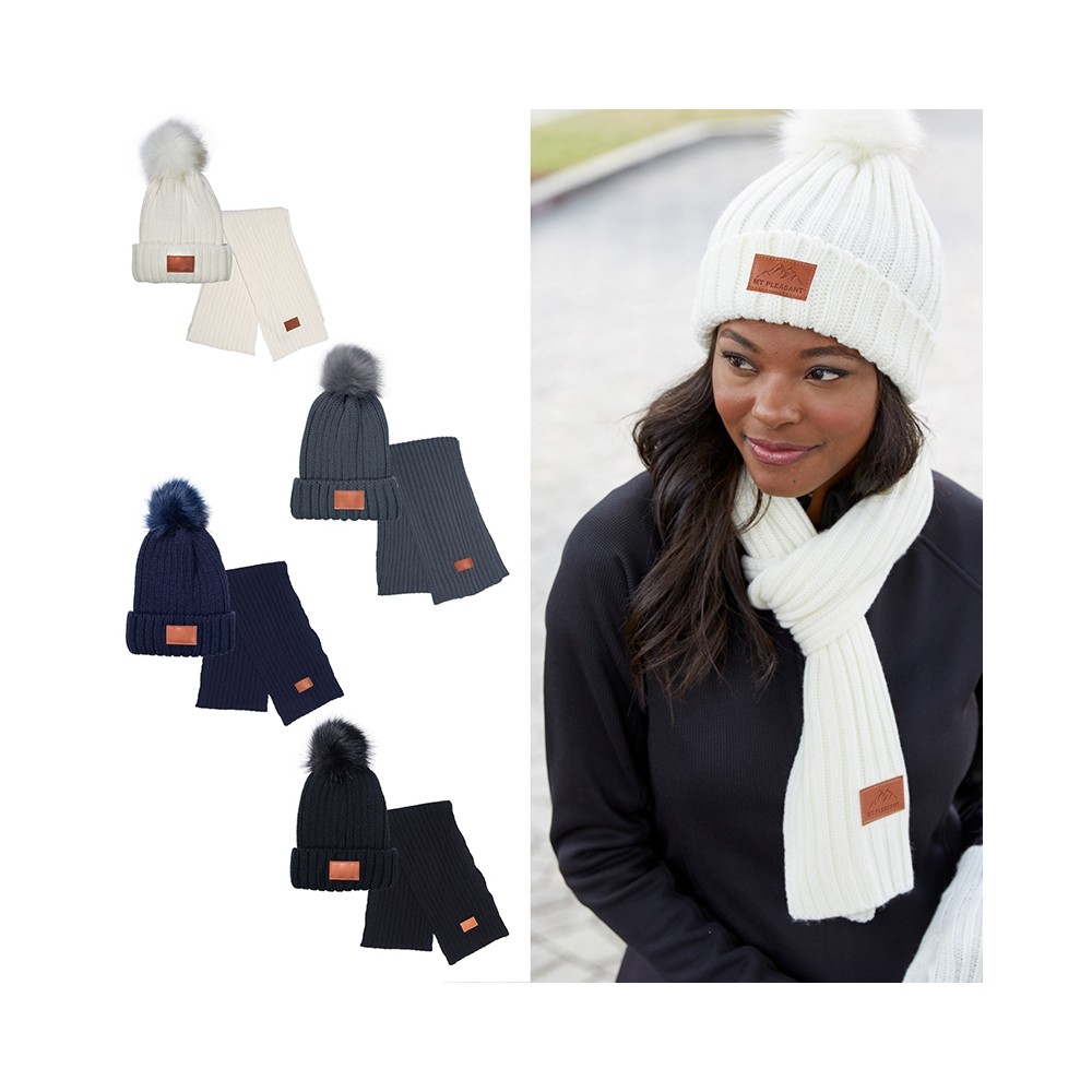 Leeman™ Ribbed Knit Winter Duo Beanie & Scarf