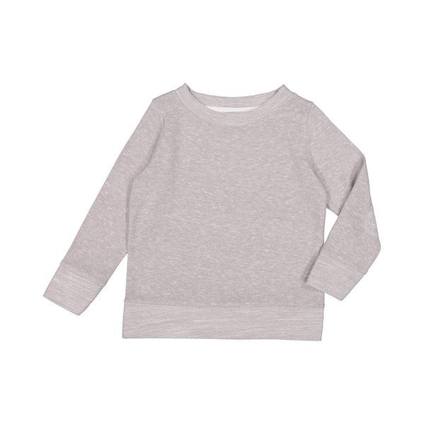 Rabbit Skins Toddler Harborside Melange French Terry Crewneck with Elbow Patches