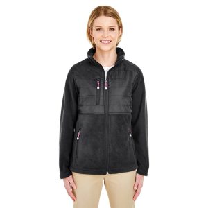 ULTRACLUB Ladies' Fleece Jacket with Quilted Yoke Overlay