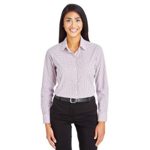 Devon and Jones CrownLux Performance??Ladies' Micro Windowpane Woven Shirt
