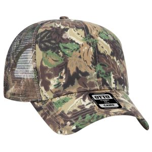 OTTO Camouflage Cotton Blend Twill 6 Panel Pro Style Mesh Back Trucker Hat