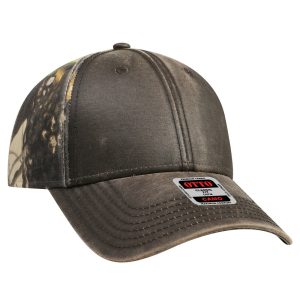 OTTO Camouflage Garment Washed Cotton Twill w/ PU Coated Back 6 Panel Low Profile Baseball Cap
