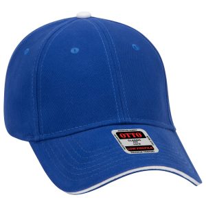 OTTO Brushed Bull Denim Sandwich Visor 6 Panel Low Profile Baseball Cap