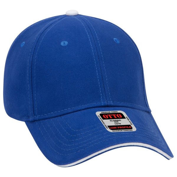 OTTO Brushed Bull Denim Sandwich Visor 6 Panel Low Profile Baseball Cap